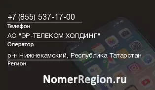 Кто звонил с 8555371700 - регион и оператор